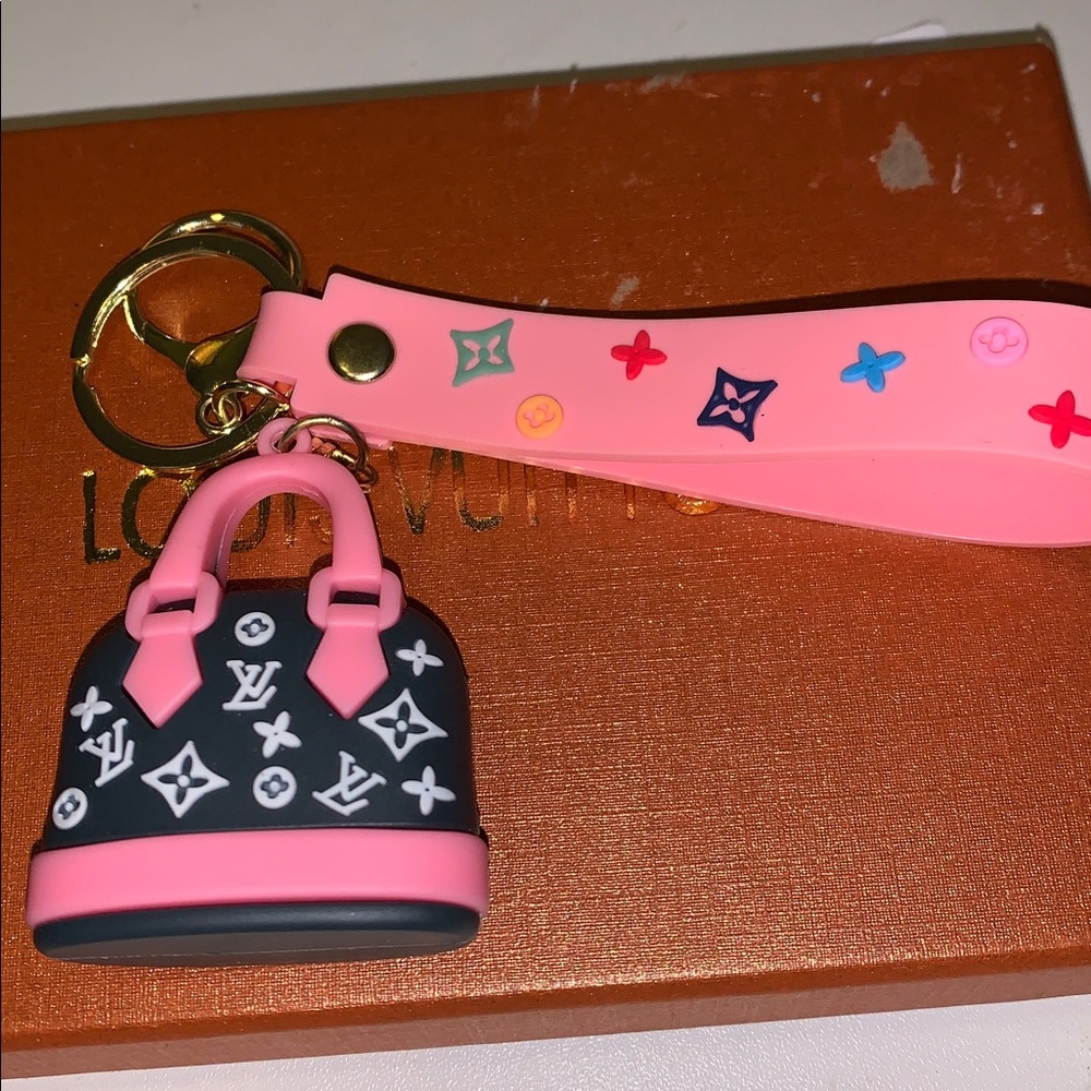 Monogram bag/purse charm keychain wristlet